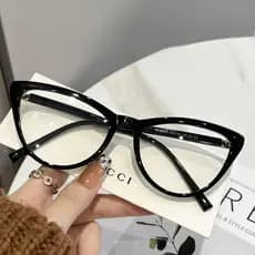 Óculos Anti-Luz Azul Com Armação Preta Em Formato De Borboleta TR Cat Eye