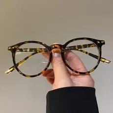 Nova Tendência Da Moda Leopardo Impressão Ultra Leve Circular Anti Luz Azul Óculos
