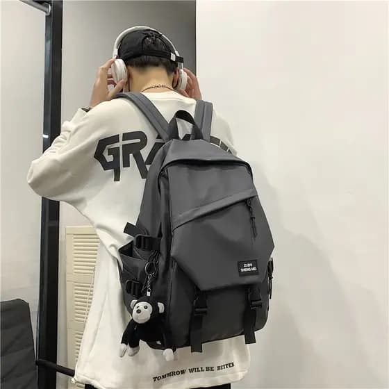 Mochila masculina na moda estudantes universitários Vintage mochila Street Wear Campus mochila feminina versão coreana s