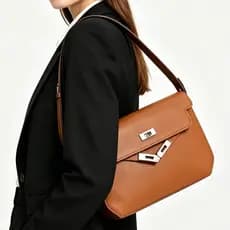 Kelly saco de couro genuíno axilas saco feminino marrom mensageiro saco Retro grande capacidade Commuter ombro saco do m