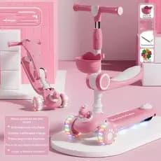 Scooter infantil de 3 rodas com base de eixo de luz LED--1717