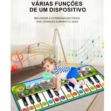 Tapete infantil com teclado eletrônico musical com tema de animais--6803