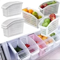 Organizador Multiuso Para Geladeira Armário Cozinha Frutas Legumes Plástico Ventilado