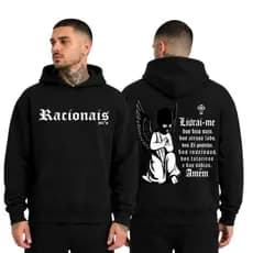 Blusa Moletom Masculino Algodão Racionais Mc"s Oração Livrai-me Dos Bico Sujo Blusão Rappers