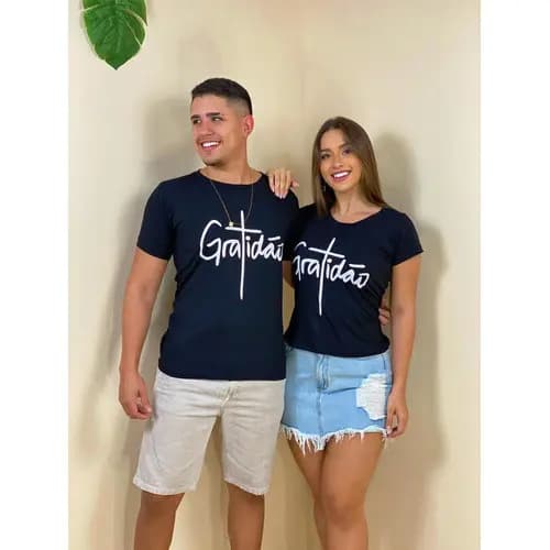Kit Casal De Camisetas Gratidão, Dia Dos Namorados