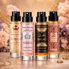 Kit 4 Bodysplash Arabe Feminino de Qualidade Essencia Concentrada Grife Alta Fixaçao Spray (60ML)