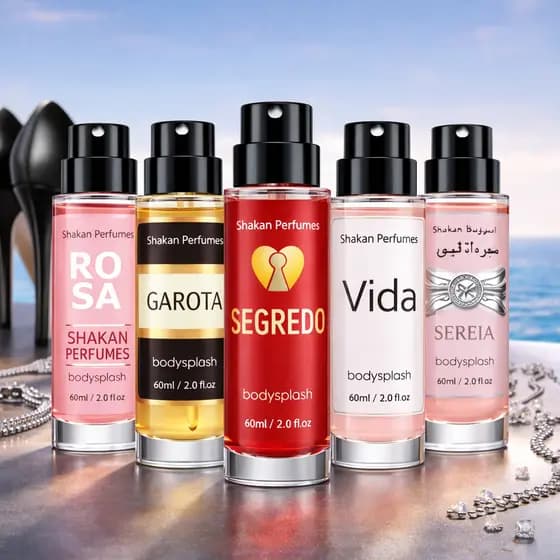 Kit 5 Bodysplash Femininos 60ml Famosos Importado Premium Alta Fixação Spray Arabe