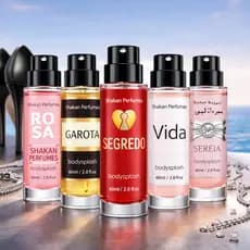 Kit 5 Bodysplash Femininos 60ml Famosos Importado Premium Alta Fixação Spray Arabe