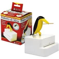Paliteiro Automático Pinguim Decorativo Divertido Porta Palitos de Dente Higiênico para Mesa Cozinha