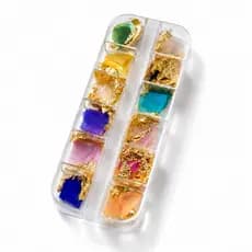 Madrepérolas com folhas de ouro nail art decoração de unhas alongamento de unhas kit com 12