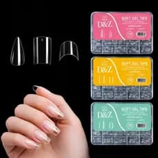 Ponteira Tip Soft Gel 140pcs 14 Tamanhos Alongamento Unhas Transparente Sem Lixar manicure
