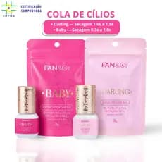 Cola de Cílios alongamento Profissional Adesivo para Extensão com anvisa Fan&Co Darling e Baby