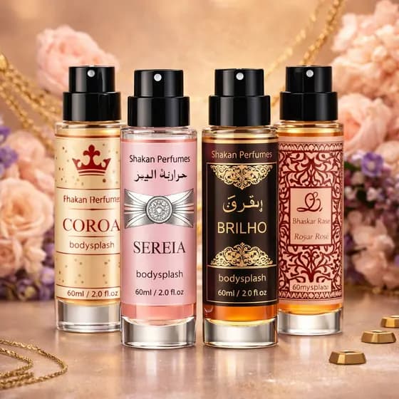 Kit 4 Bodysplash Arabe Feminino de Qualidade Essencia Concentrada Grife Alta Fixaçao Spray (60ML)