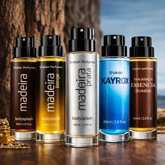 Kit 5 Bodysplash Masculinos de Grife Perfumes Famosos 60ml