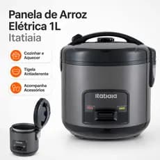 Panela de Arroz Elétrica 1L Itatiaia com Vapor Antiaderente e Função Aquecer Automática