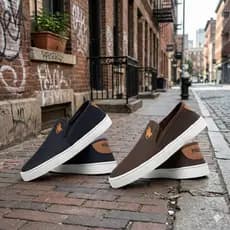 Kit 2 Tênis Sapatênis Social Slip On Polo Casual Confortável Sapato Masculino Dia A Dia Resistente