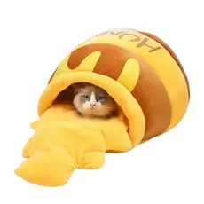Caminha de Pet Formato Pote de Mel – Para Gatos e Cães Pequenos, Divertida e Decorativa, Toca fofa