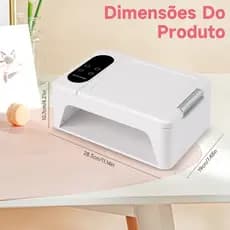 Cabine UV LED 380W 96 LEDs Duas Mãos, Luz Vermelha, Sensor Automático Tela LCD para Unhas Gel Mãos e Pés 24V