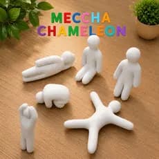 Kit 12 Bonecos Meccha Chameleon Branco e Preto 6 Poses Diferentes Brinquedo para Esconder pela Casa