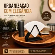 Porta Filtro de Papel Café Suporte Organizador Bancada Cozinha