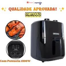 Fritadeira Air Fryer Elétrica 3,4 Litros | 1200w |127v ou 220v | Sem Óleos Saudável Rápida Econômica | Preta | Startools