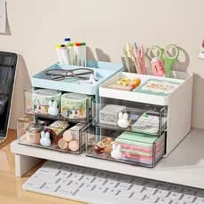 Porta Organizador De Mesa Coelhos Fofo Gaveta Treco Maquiagem De Mesa Pequeno Multifuncional Estilo Minimalista