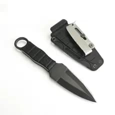 Faca Punhal Sportiva EDC Portátil Aço Black Bainha Com Clip De Ferro Caça Pesca Acampamento Canivete