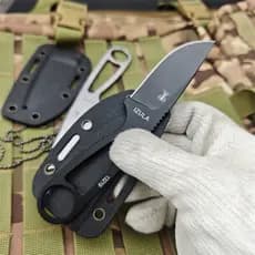 Faca Izula Preta Aço 8cr13mov Bainha Kydex Edc Knives Canivete Pesca Caça Acampamento Corrente Camping