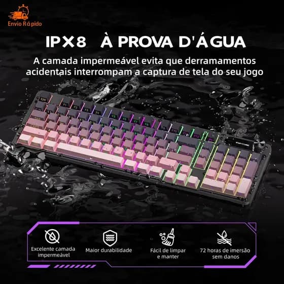 Teclado Semi Mecânico RGB Resistente Com Teclas Macias Ideal para Trabalho e Games Diários