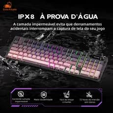 Teclado Semi Mecânico RGB Resistente Com Teclas Macias Ideal para Trabalho e Games Diários