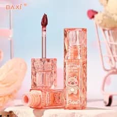 Batom matte acessível para o dia a dia, macio e fofo, batom matte Baxi Lip Bear, gloss labial feminino em formato de cop