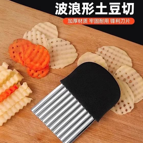 Faca doméstica para cortar batatas, fatias de batata onduladas, batatas fritas corrugadas, utensílio de cozinha WHJW