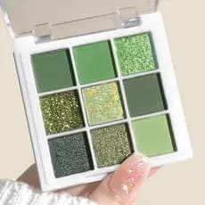 Sombra Matte Fina para Meninas, Paleta de Sombras para Maquiagem, Paleta de Sombras com Glitter de 9 Cores, Peil JXIA