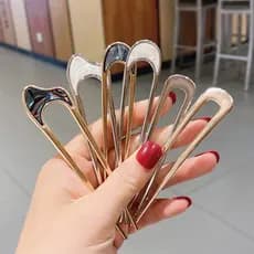 Presilha de cabelo de metal retrô estilo japonês para mulheres, acessório elegante para coque, presilha em forma de U, a