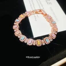 Galáxia no Pulso~Pulseira Quadrada de Zircônia Super Brilhante, Estilo Dopamina Doce, Joia Feminina de Luxo Leve WKYM