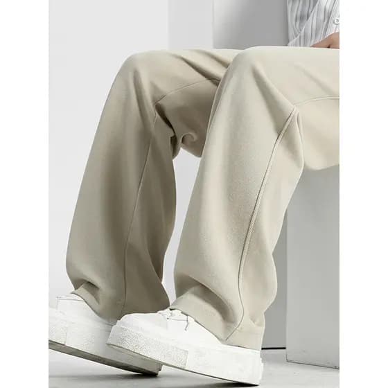 Calças casuais soltas masculinas outono Sweatpants calças retas 2026 novo estilo calças masculinas calças de perna larga
