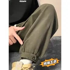 Macacão de algodão puro masculino outono inverno novo estilo Leggings calças primavera outono Sweatpants calças casuais