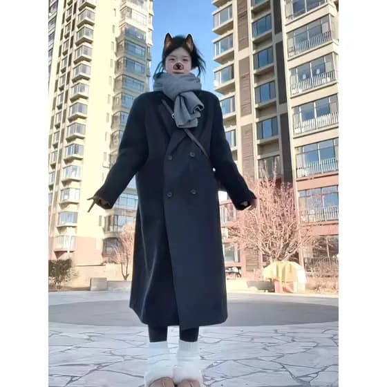 Casaco cinza feminino outono inverno High-End estilo coreano grosso blusão feminino 2025 novo estilo início do outono pe