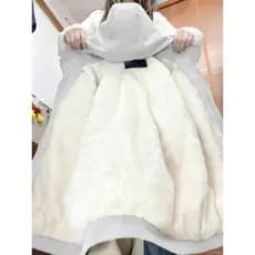 G grande aparência início do inverno forro de lã casaco grosso feminino moletom de inverno feminino único bonito texturi
