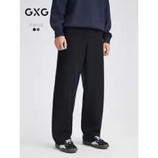 GXG Calças masculinas de malha com textura solta, calças soltas de lã, calças casuais, inverno 2025