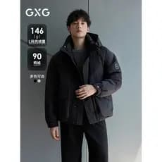 GXG Casaco masculino estilo funcional com capuz jaqueta espessada de duas cores jaqueta curta inverno 25