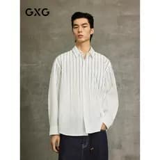 G GXG roupas masculinas listras gradientes moda lapela camisa de manga comprida 25 outono inverno venda quente G25X03102