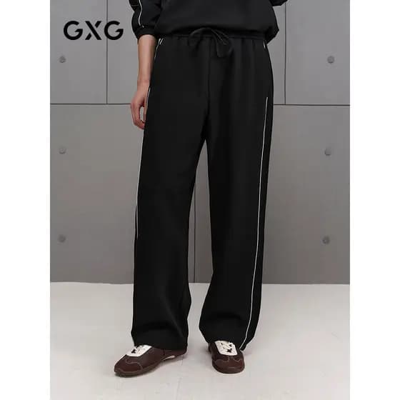 G GXG Calça reta masculina linha superior calça Casual simples 25 outono G25X023095