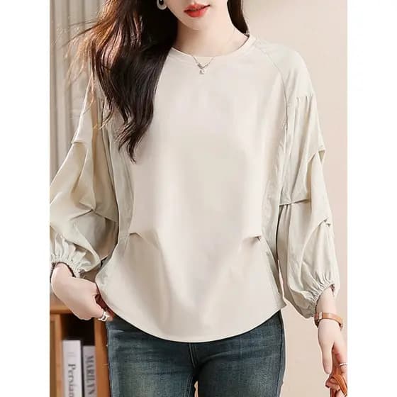 Plus Size roupas femininas gordura mm2026 início do outono novo estilo ombro caído solto mais magro olhar capa barriga m
