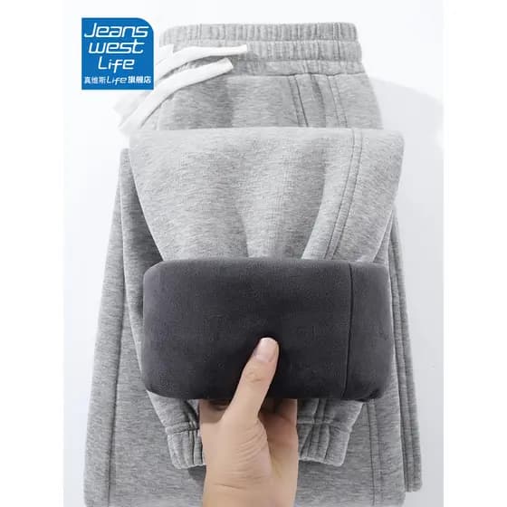 Zhenweisi LIFE Fleece-Fleece Calças Homens Inverno Calças Casuais Engrossadas Calças de Moletom Quentes Masculinas Outon