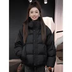 Jaqueta de pão solta acolchoada jaqueta feminina 2026 inverno novo estilo moda All-Match engrossado com capuz Casual aco
