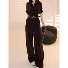 Versão coreana elegante Casual preto macacão roupas femininas 2026 primavera outono novo estilo nicho High-End estilo ir