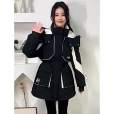 2026 inverno novo estilo jaqueta para baixo acolchoado jaqueta feminina pequena cintura estreita moda High-End Parker ja