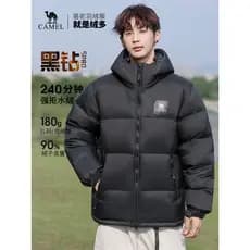 [Black Diamond 5] Camel Boys Jaqueta de inverno ao ar livre Jaqueta de pão espessada Jaqueta masculina Jaqueta feminina