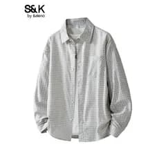 Benilo SK2026 primavera verão novo estilo fino verificado camisa de manga comprida masculina estilo Hong Kong All-Match